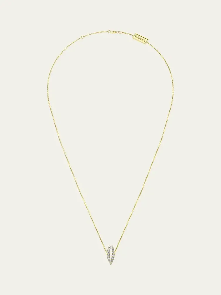 Diamond Pave Lotus Pearl Pendant Necklace