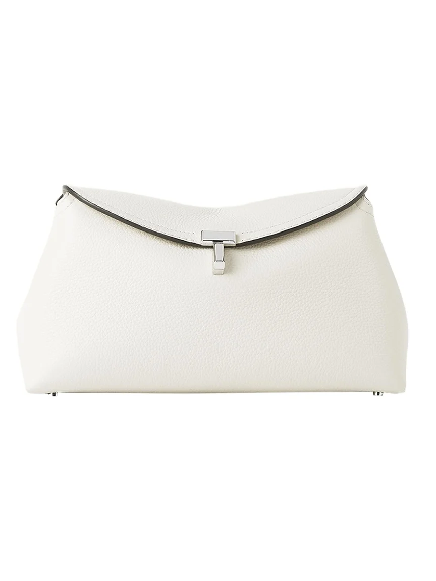 T-Lock Clutch Bag in Pebble Grain Leather T-Lock Clutch Bag in Pebble Grain Leather