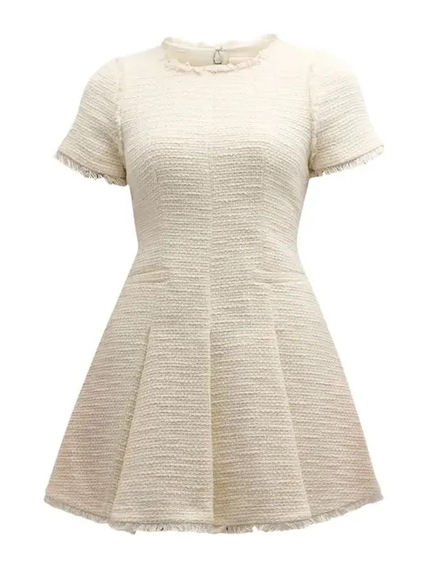 Cinq à Sept Nova Cotton Boucle Pleated Mini Dress