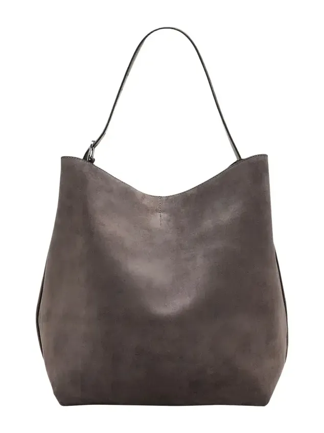 Belted Tote Bag in Suede Belted Tote Bag in Suede