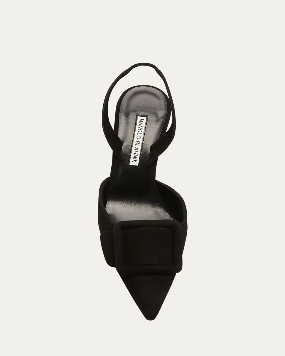 Manolo Blahnik Maysli Suede Buckle Halter Pumps | Thumbnail 22 Manolo Blahnik Maysli Suede Buckle Halter Pumps | Thumbnail 22