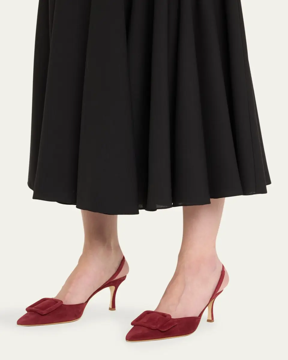 Manolo Blahnik Maysli Suede Buckle Halter Pumps | Thumbnail 10 Manolo Blahnik Maysli Suede Buckle Halter Pumps | Thumbnail 10
