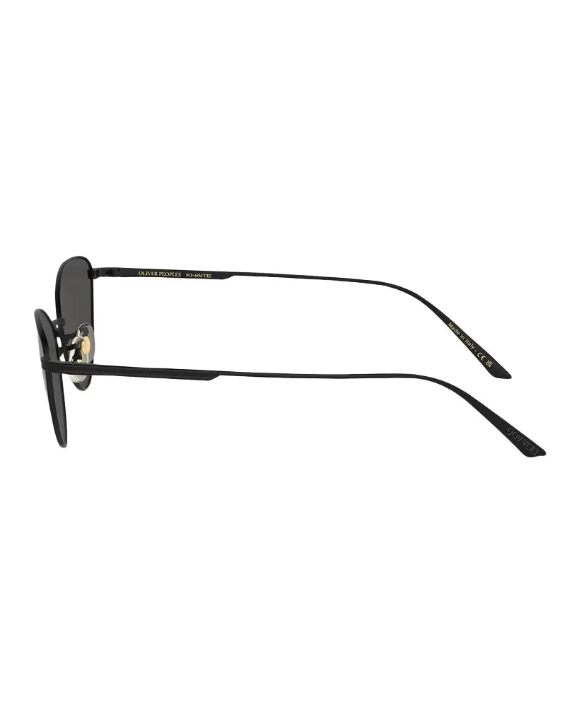Khaite x Oliver Peoples Sleek Black Steel Butterfly Sunglasses