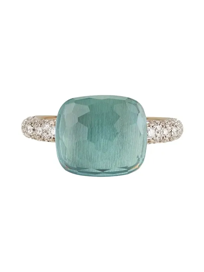 18K White Gold Nudo Maxi Sky Blue Topaz Diamond Ring 18K White Gold Nudo Maxi Sky Blue Topaz Diamond Ring