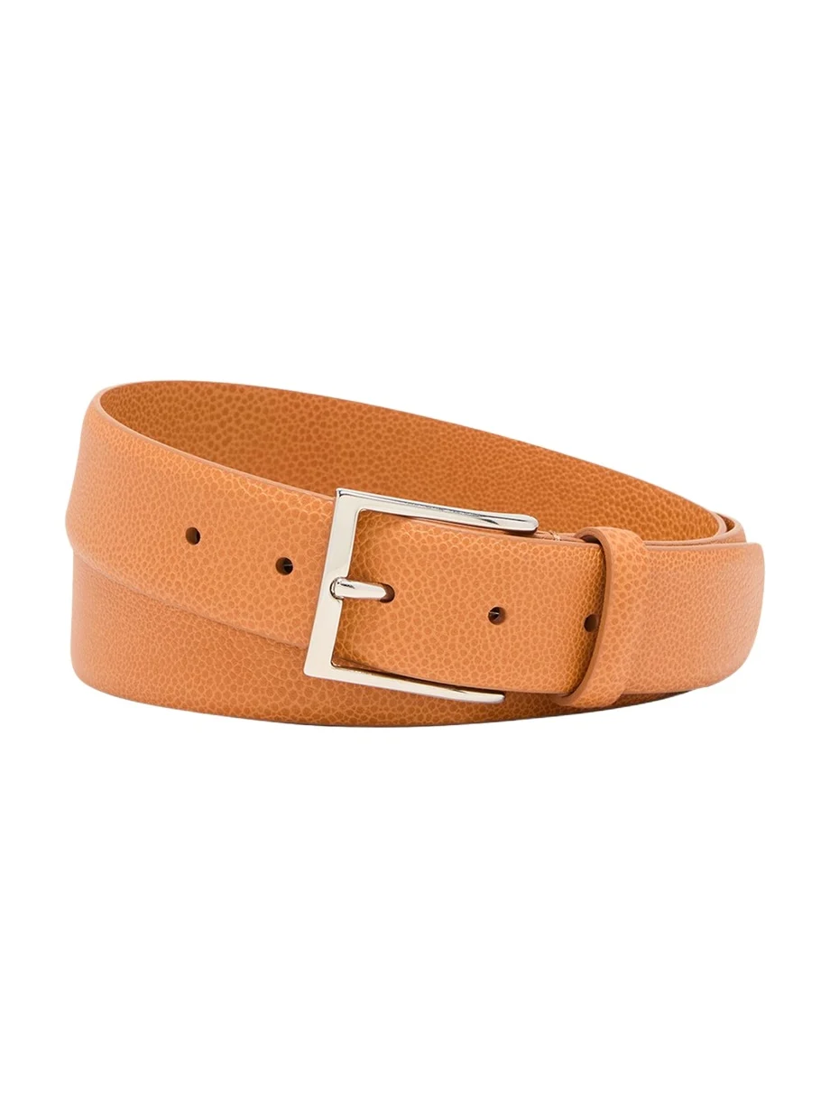Simonnot Godard Men's Galuchat Grained Leather Belt, 35mm