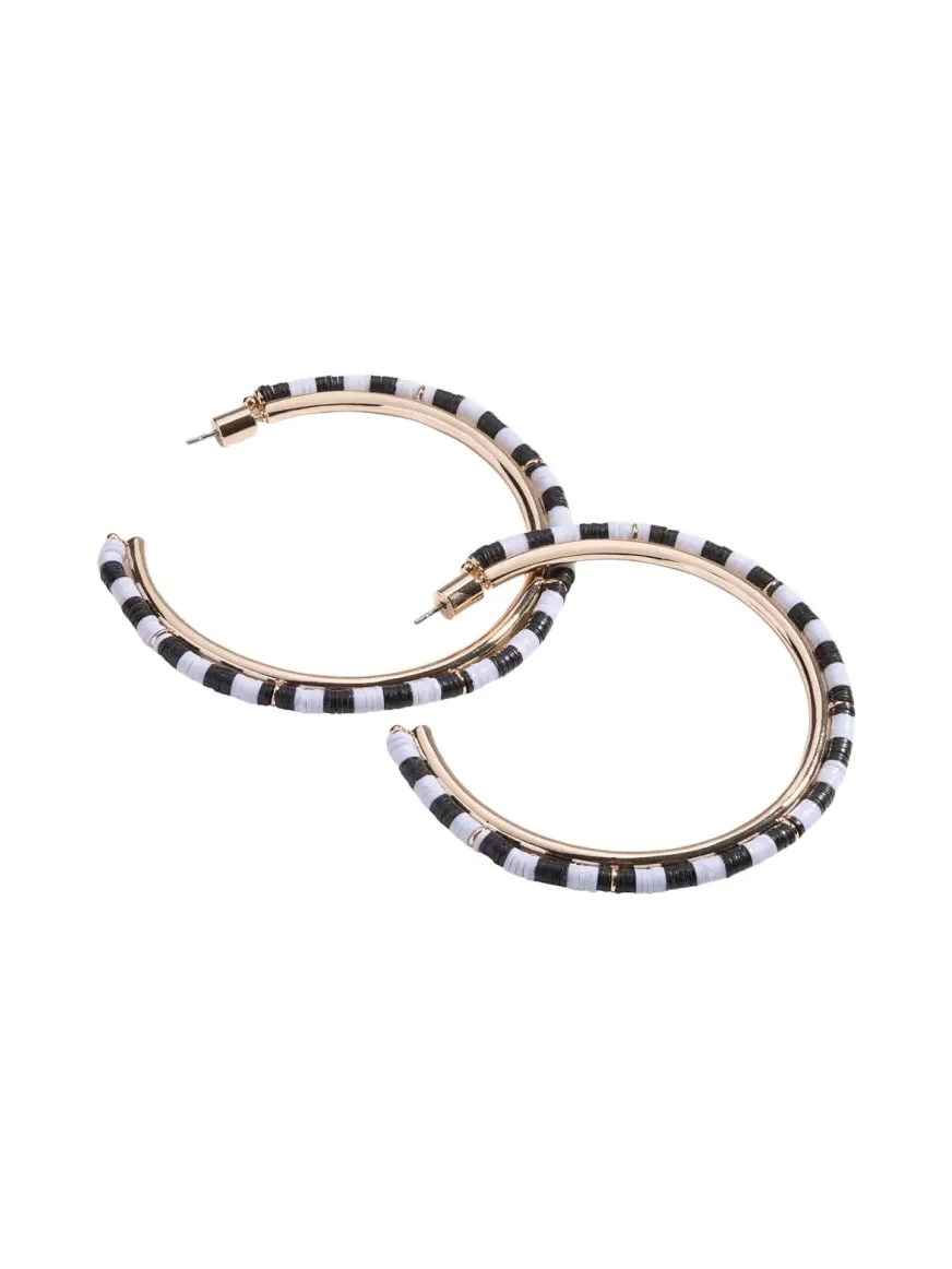 Anguilla Hoop Earrings with Heishi Beads Anguilla Hoop Earrings with Heishi Beads