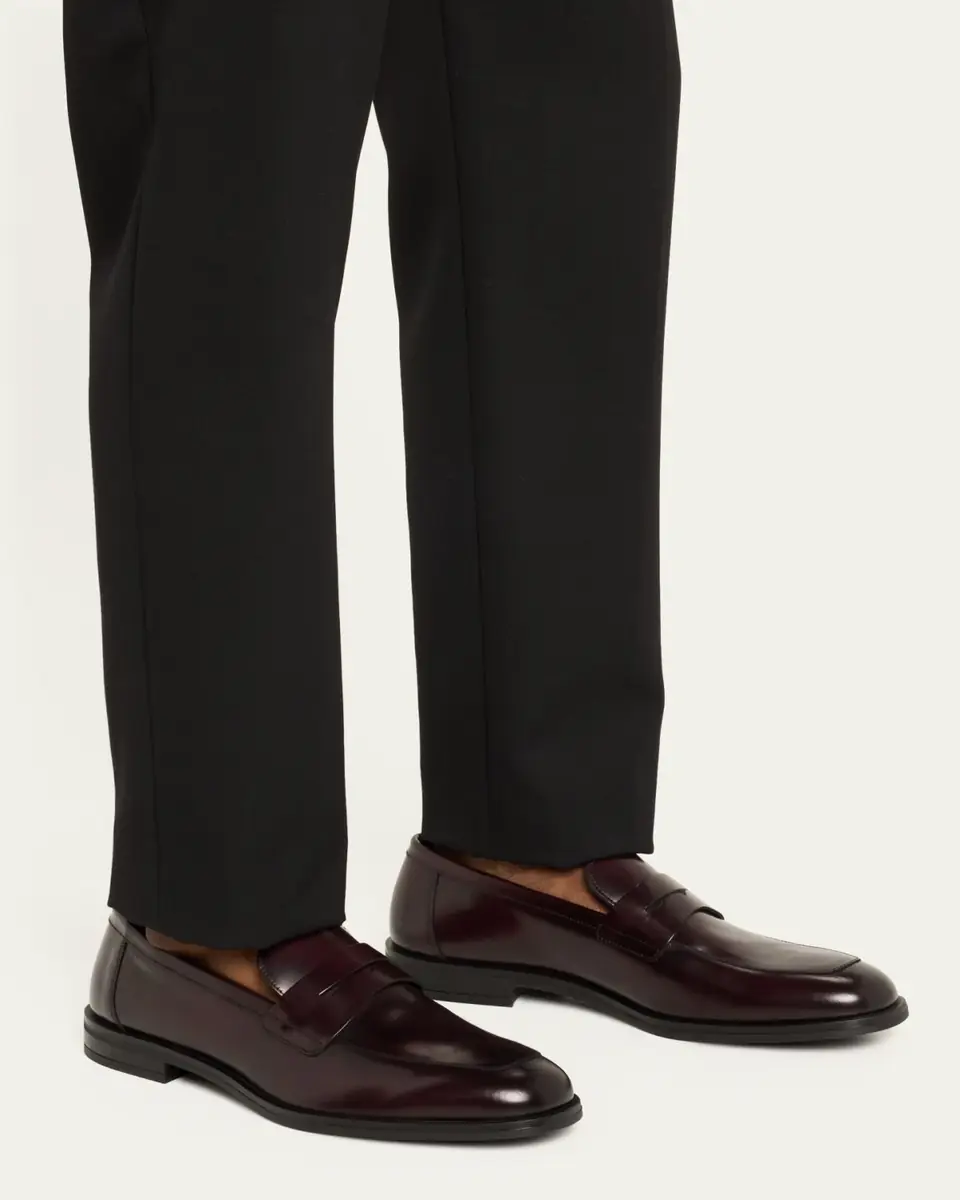 Stuart Weitzman Men's Club Burnished Leather Penny Loafers | Thumbnail 2 Stuart Weitzman Men's Club Burnished Leather Penny Loafers | Thumbnail 2
