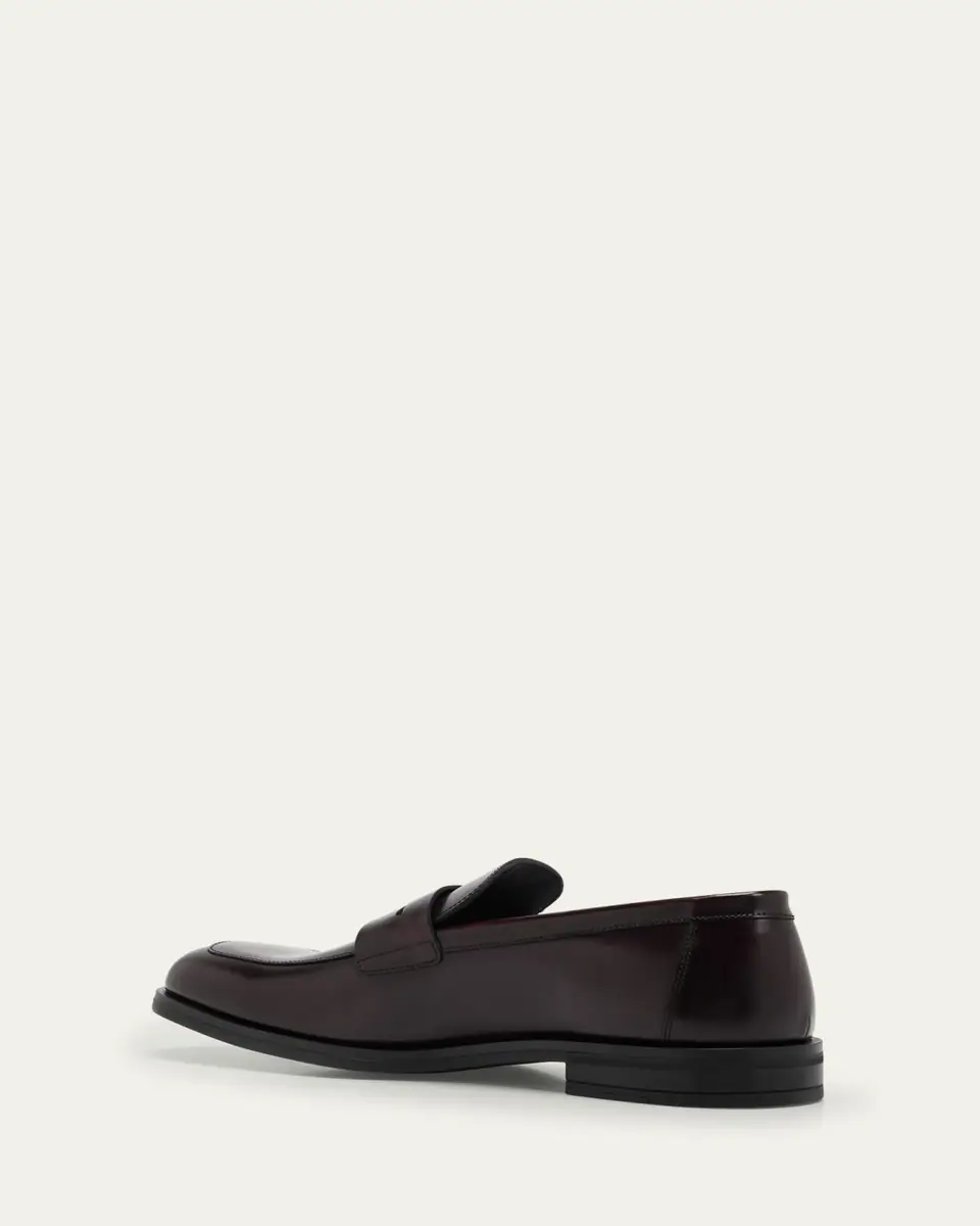 Stuart Weitzman Men's Club Burnished Leather Penny Loafers | Thumbnail 4 Stuart Weitzman Men's Club Burnished Leather Penny Loafers | Thumbnail 4