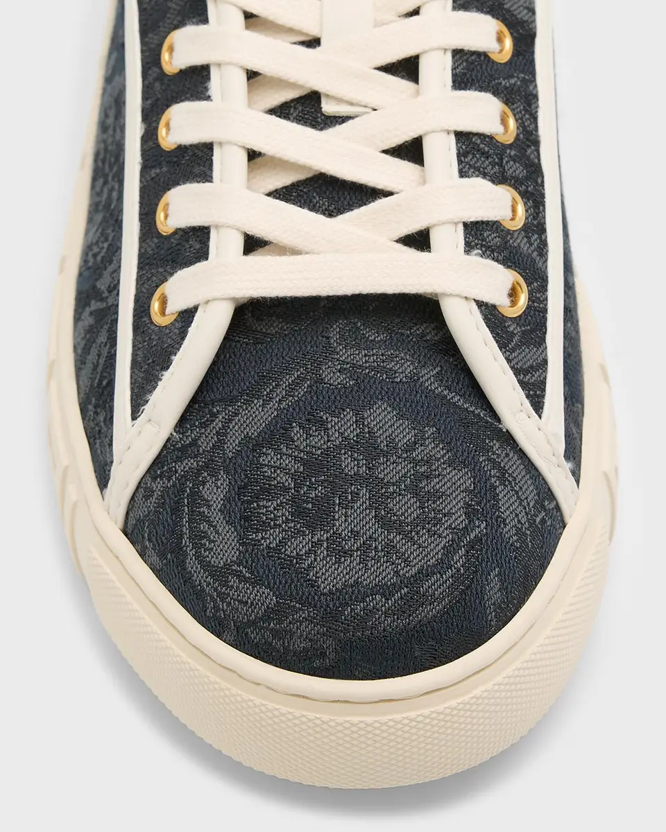 Versace Men's La Greca Baroque Canvas Low-Top Sneakers | Thumbnail 6 Versace Men's La Greca Baroque Canvas Low-Top Sneakers | Thumbnail 6