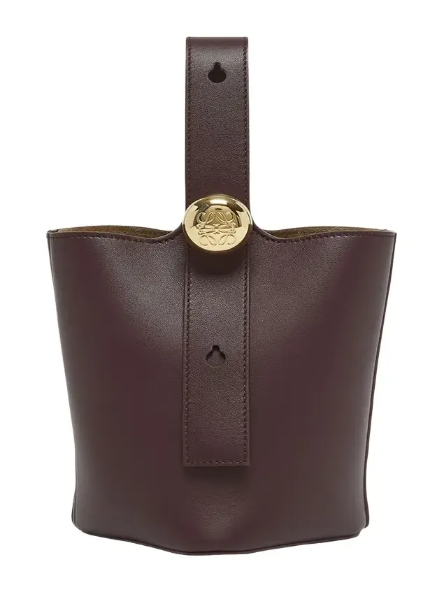 Mini Pebbled Leather Bucket Bag
