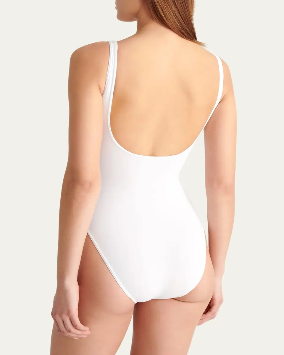 Eres Asia Scoop-Neck One-Piece Swimsuit with Waistband Detail | Thumbnail 3