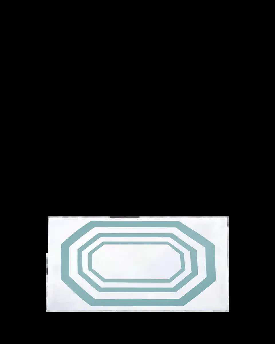 The Lino Essential Aqua Rectangle Tablecloth, 71" x 144" | Thumbnail 2