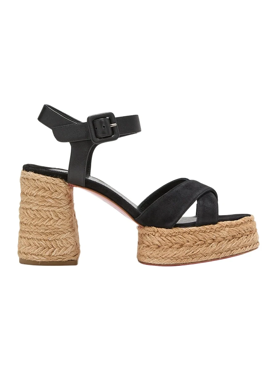 70mm Calakala Leather Crisscross Espadrille Sandals 70mm Calakala Leather Crisscross Espadrille Sandals