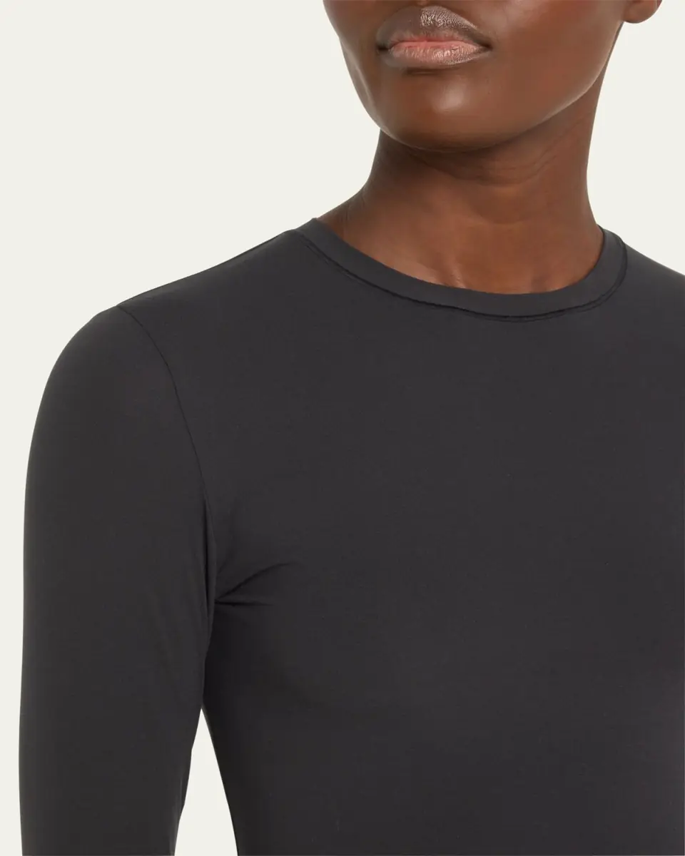 Skims Fits Everybody Crewneck Long-Sleeve T-Shirt | Thumbnail 5