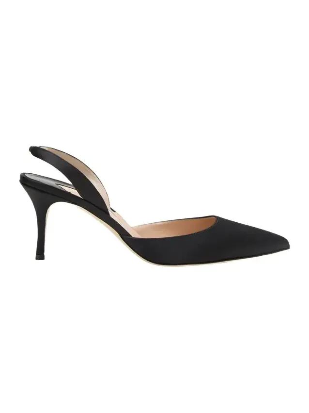 70mm Carolyne Satin Slingback Pumps