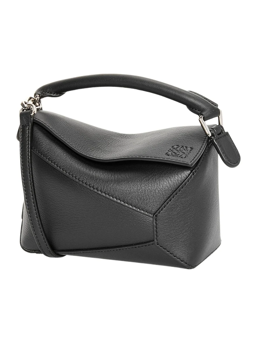 x Paula's Ibiza Puzzle Edge Mini Top-Handle Bag in Leather