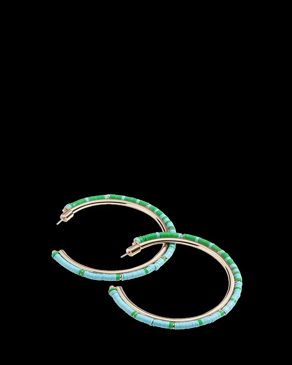 Elsie Frieda Anguilla Hoop Earrings with Heishi Beads | Thumbnail 2 Elsie Frieda Anguilla Hoop Earrings with Heishi Beads | Thumbnail 2