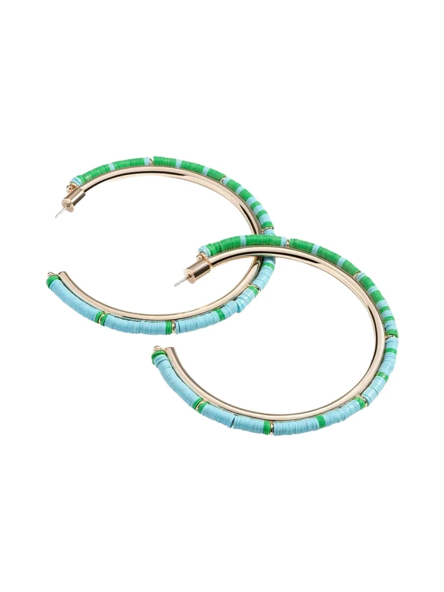 Elsie Frieda Anguilla Hoop Earrings with Heishi Beads | Thumbnail 1 Elsie Frieda Anguilla Hoop Earrings with Heishi Beads | Thumbnail 1