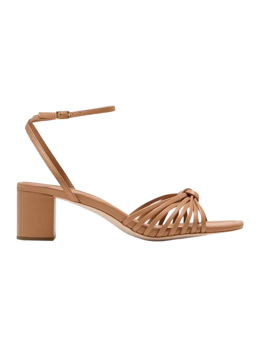 Olivia Leather Knot Block Heel Sandals