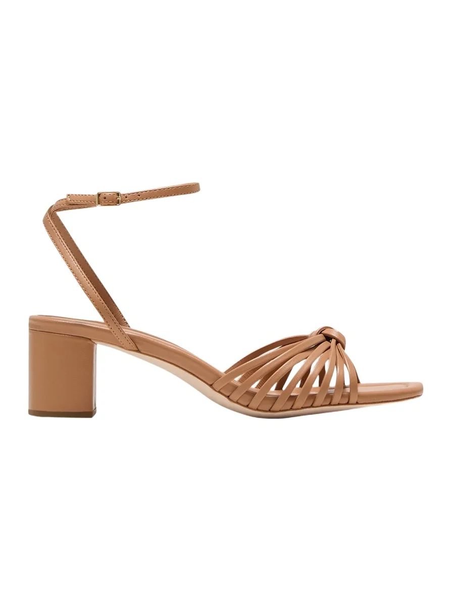 Loeffler Randall Olivia Leather Knot Block Heel Sandals