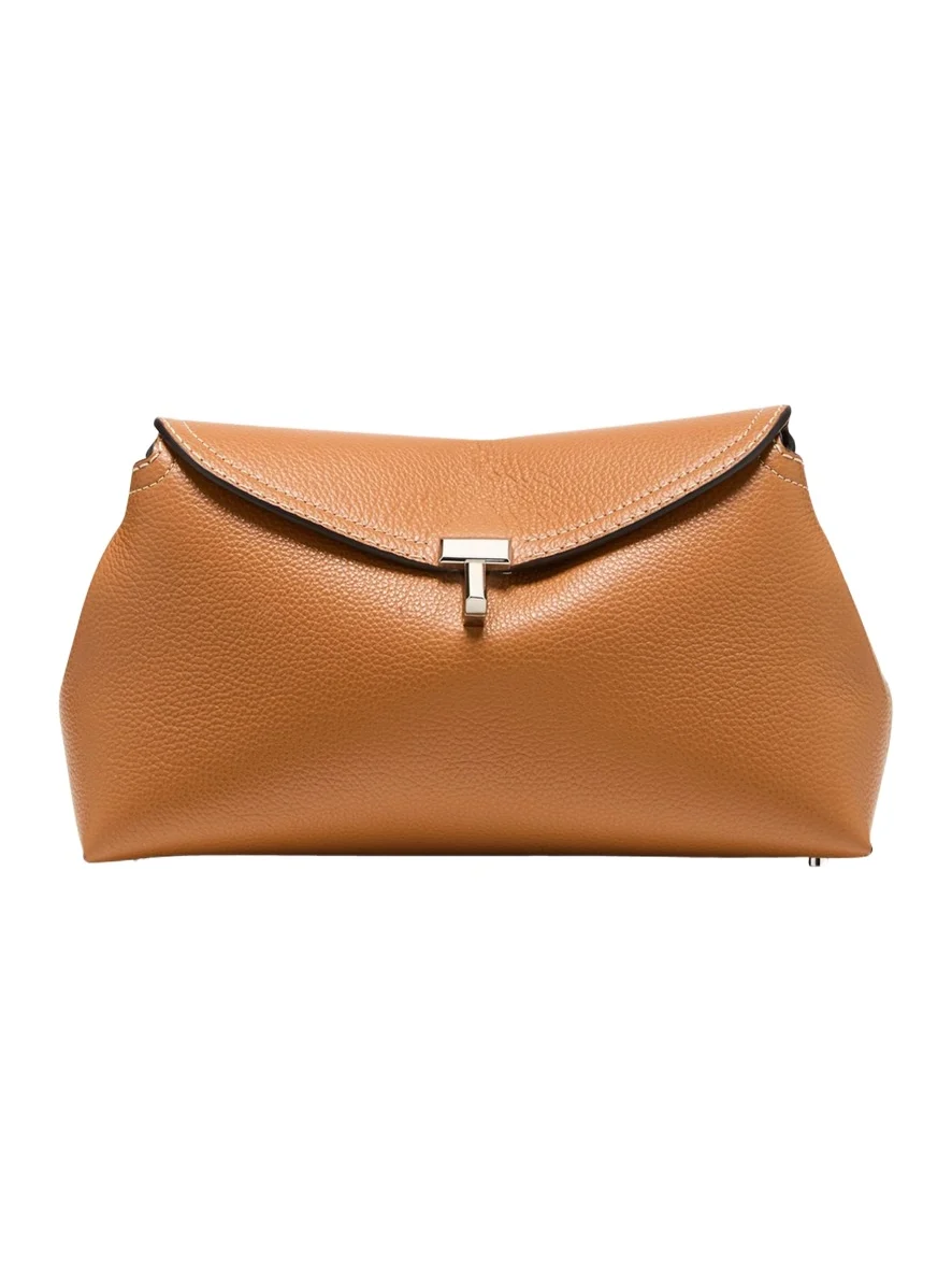 T-Lock Clutch Bag in Pebble Grain Leather T-Lock Clutch Bag in Pebble Grain Leather