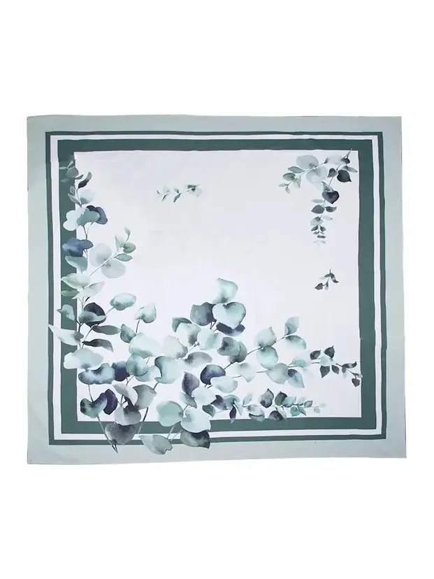 The Lino Eucalyptus Green Tablecloth, 71" Square