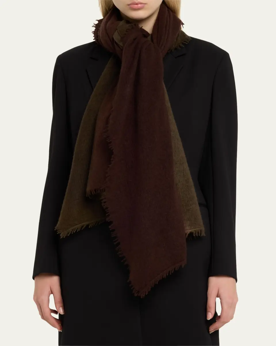 Denis Colomb Fuzzy Feture Two-Tone Cashmere Scarf | Thumbnail 3 Denis Colomb Fuzzy Feture Two-Tone Cashmere Scarf | Thumbnail 3