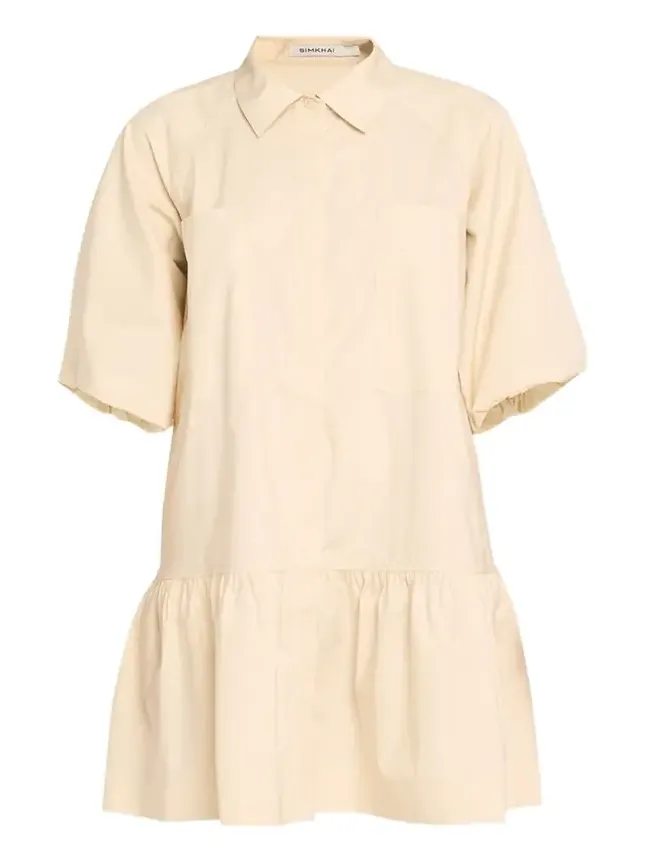 Crissy Puff-Sleeve Cotton Poplin Mini Shirtdress