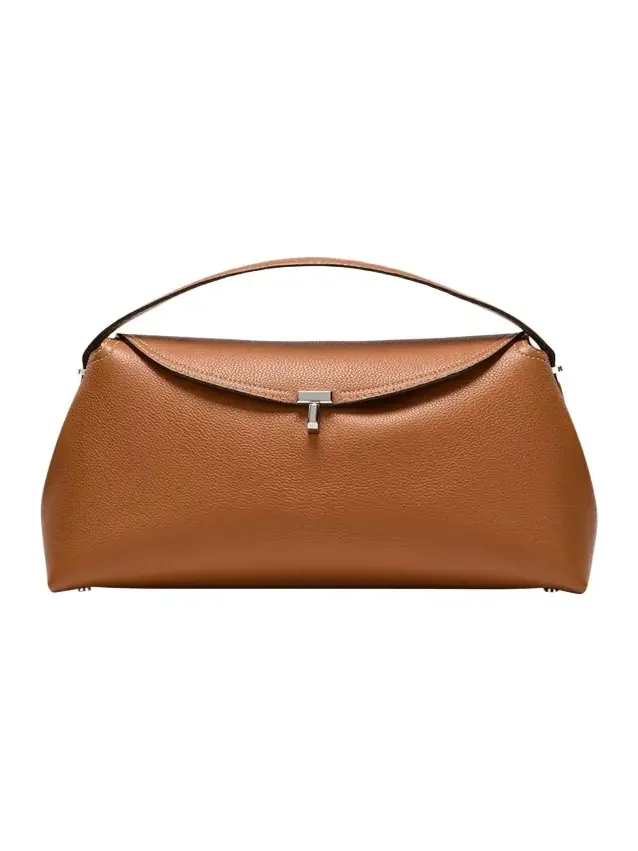 TOTEME T-Lock Top Handle Bag in Pebble Grain Leather
