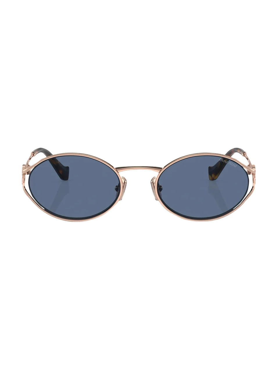 Miu Miu Cut-Out Metal & Plastic Oval Sunglasses
