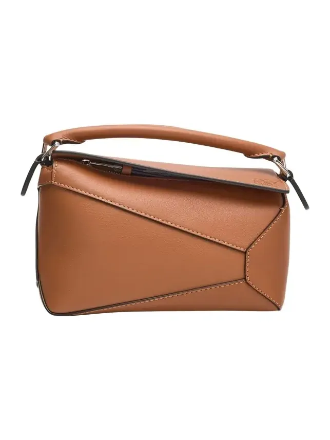 x Paula's Ibiza Puzzle Edge Mini Top-Handle Bag in Leather