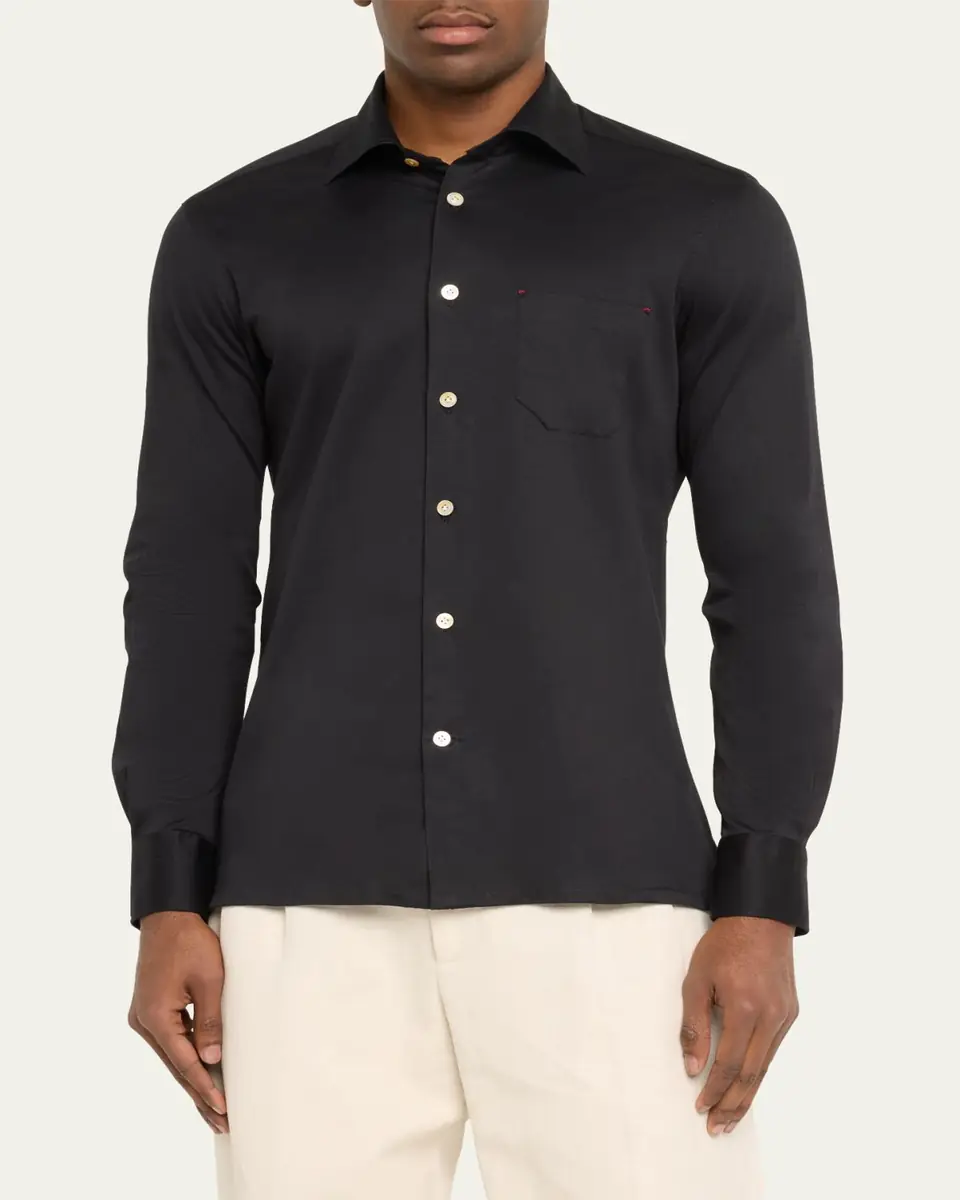 Kiton Men's Nerano Cotton Sport Shirt | Thumbnail 4