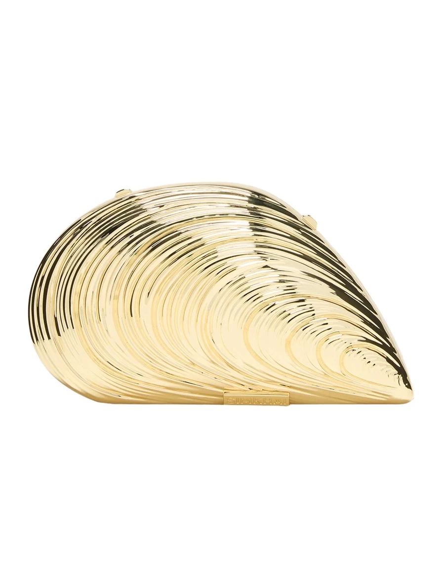 Bridget Metal Oyster Shell Clutch Bag