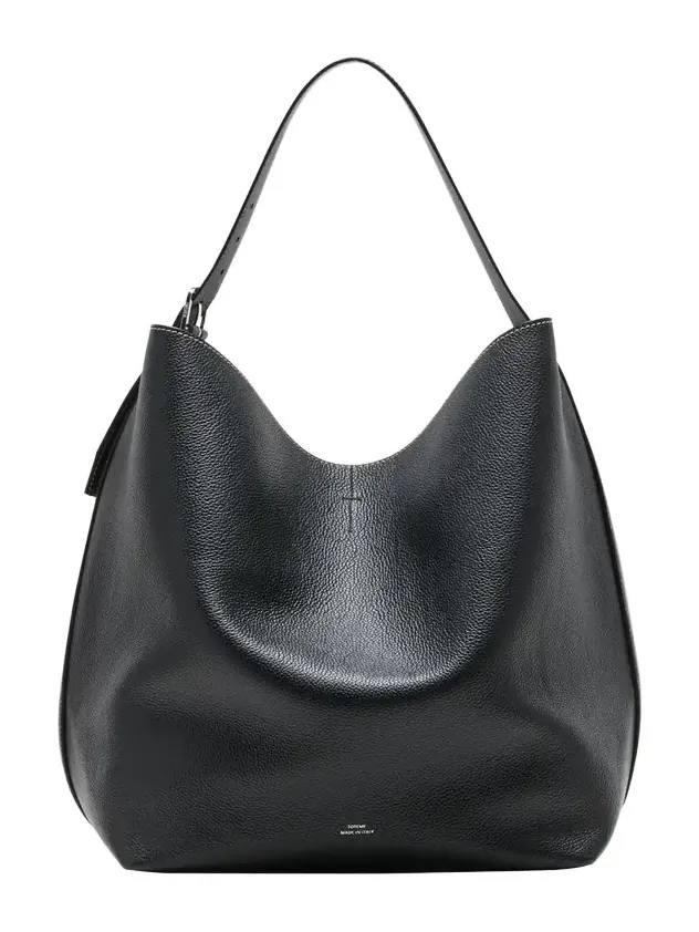 Belted Leather Tote Bag