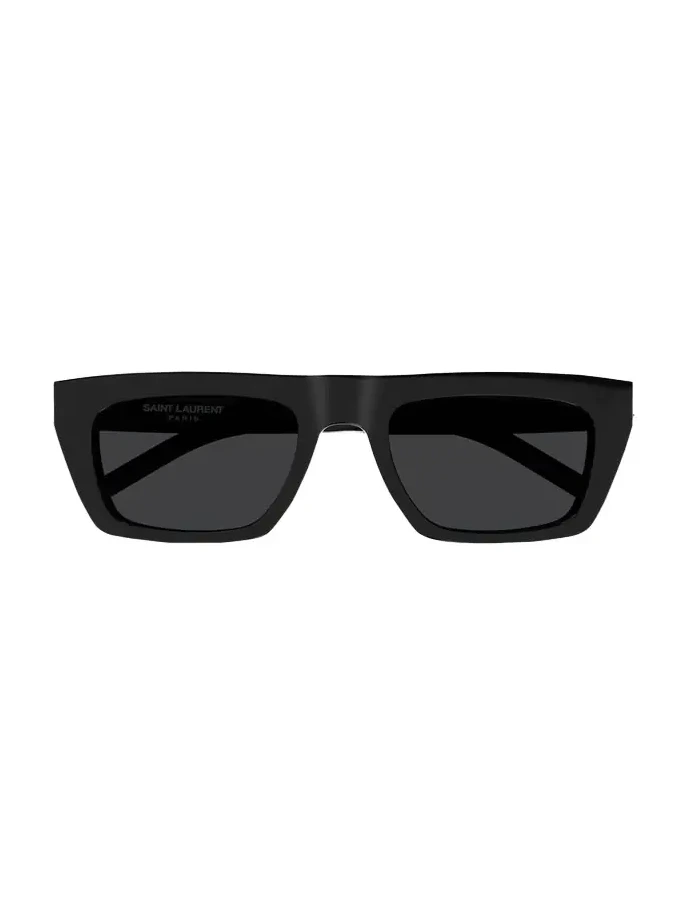 YSL Acetate Flat-Top Rectangle Sunglasses
