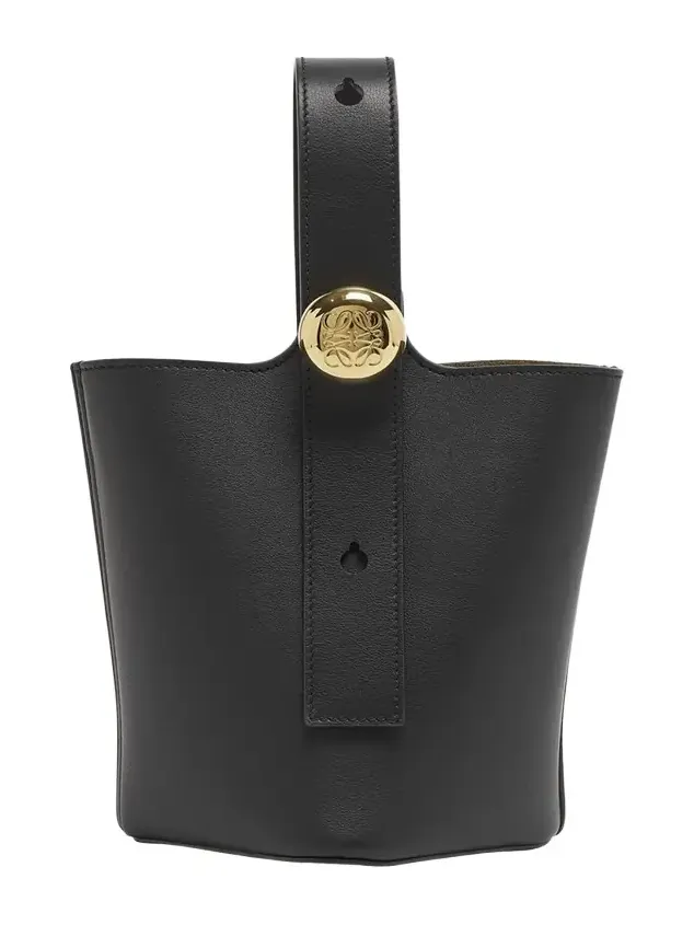 Mini Pebbled Leather Bucket Bag