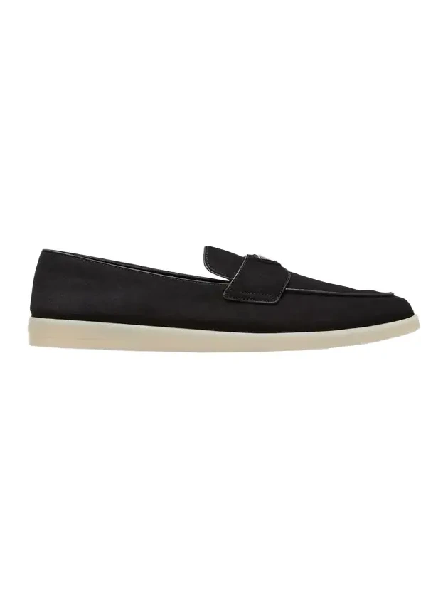 Men's Saint Tropez Triangle Logo Suede Loafers Men's Saint Tropez Triangle Logo Suede Loafers
