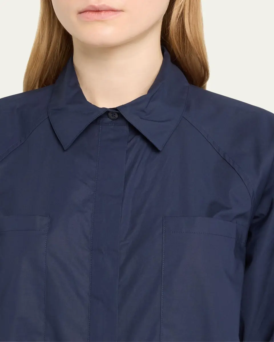 Simkhai Crissy Puff-Sleeve Cotton Poplin Mini Shirtdress | Thumbnail 5 Simkhai Crissy Puff-Sleeve Cotton Poplin Mini Shirtdress | Thumbnail 5