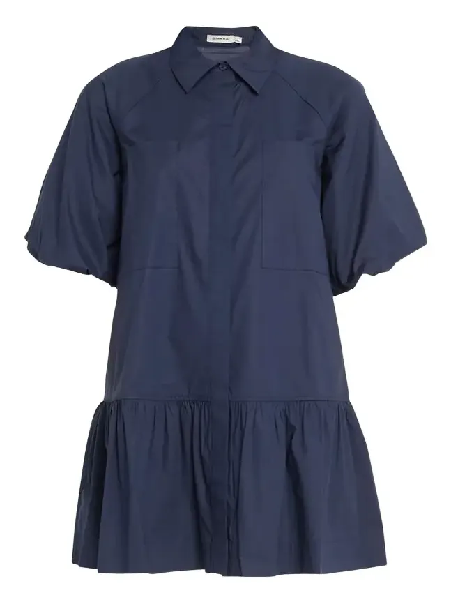 Crissy Puff-Sleeve Cotton Poplin Mini Shirtdress