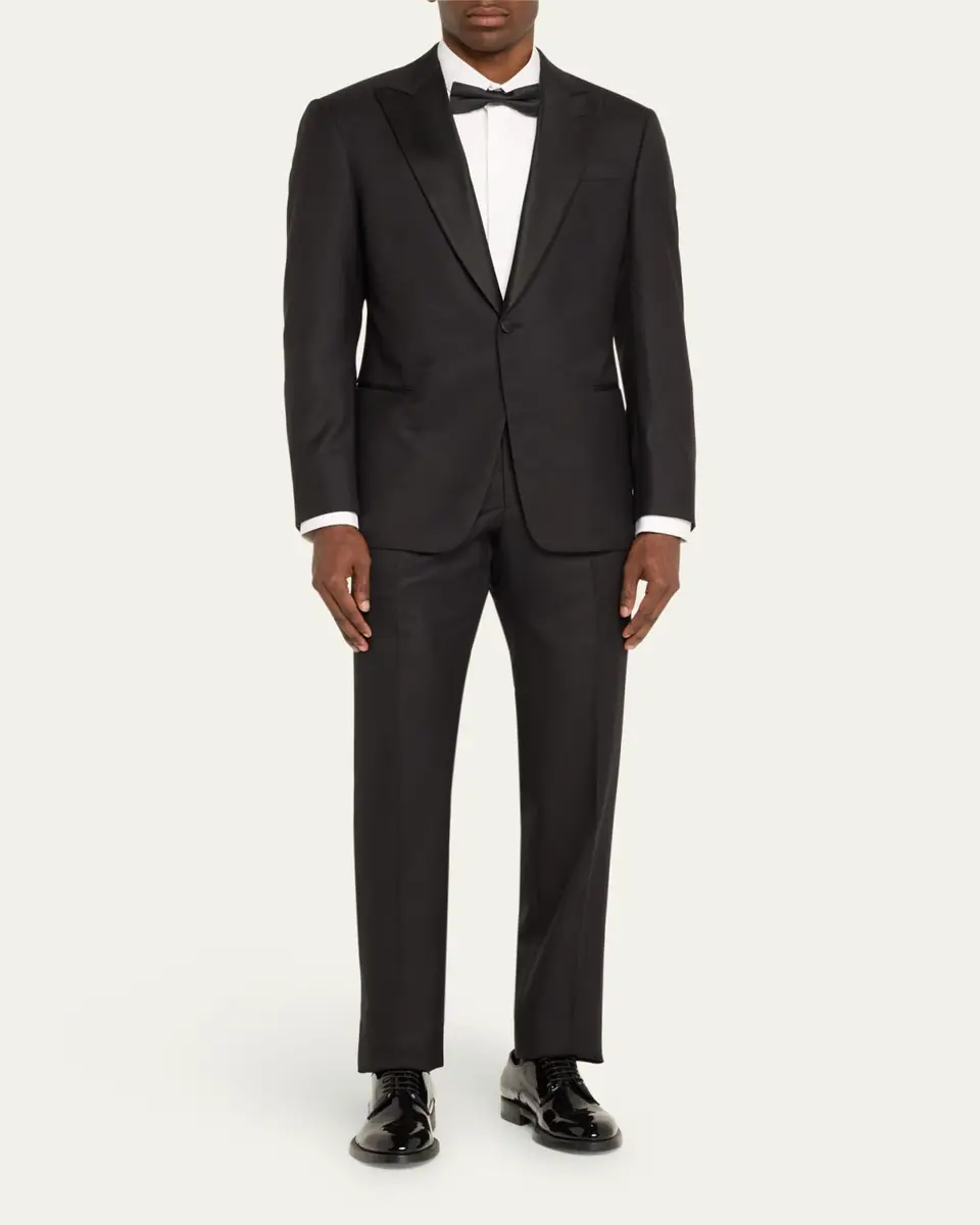 Giorgio Armani Men's Wool Satin-Lapel Two-Piece Tuxedo Set | Thumbnail 2 Giorgio Armani Men's Wool Satin-Lapel Two-Piece Tuxedo Set | Thumbnail 2