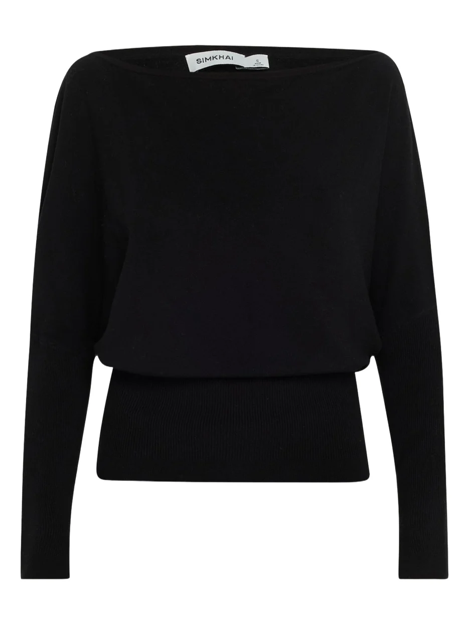 Lavina Draped Off-Shoulder Sweater Lavina Draped Off-Shoulder Sweater