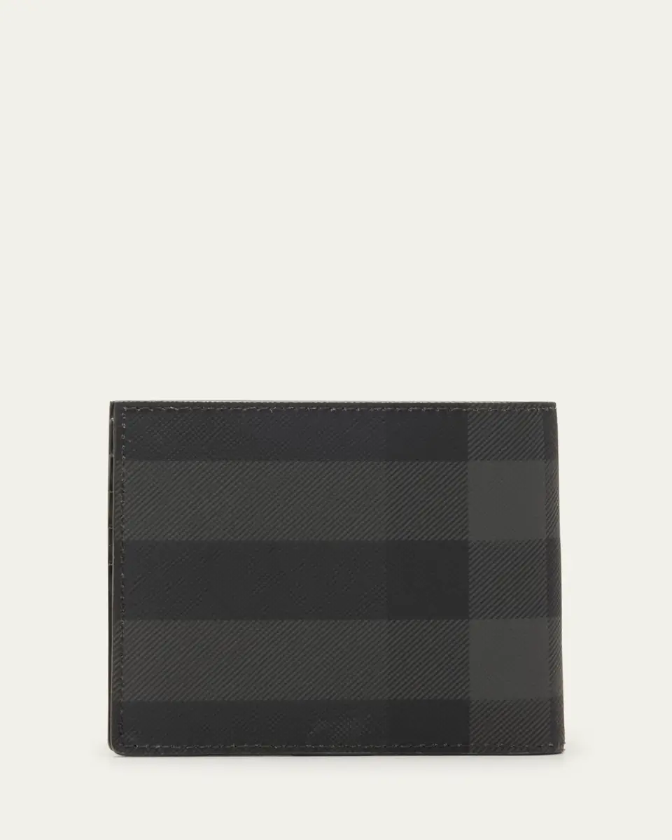 Burberry Men's Charcoal Check Bifold Wallet | Thumbnail 3