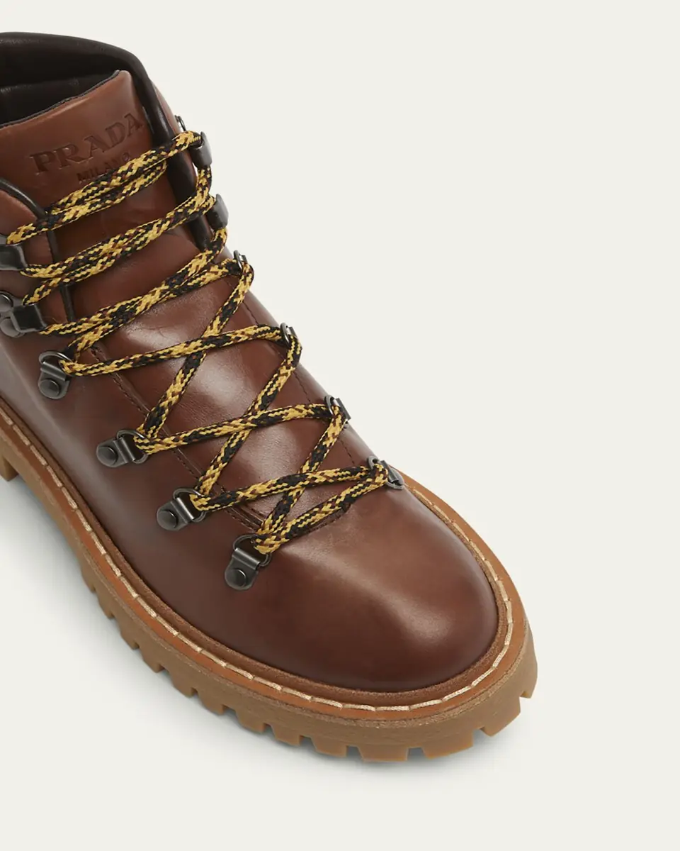 Prada St. Moritz Calfskin Hiker Boots | Thumbnail 3