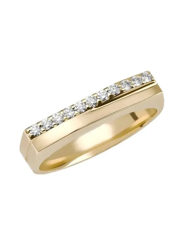 14K Gold Flawless Geometric Double Band Ring 14K Gold Flawless Geometric Double Band Ring