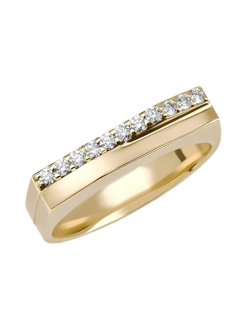 14K Gold Flawless Geometric Double Band Ring
