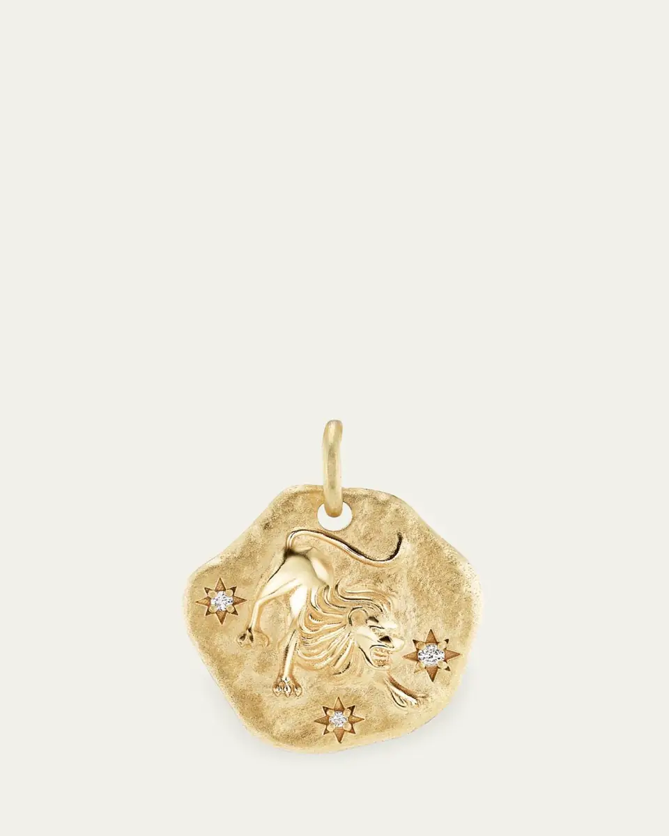 Aaryah 18K Yellow Gold Large Diamond Zodiac Pendant Necklace | Thumbnail 2 Aaryah 18K Yellow Gold Large Diamond Zodiac Pendant Necklace | Thumbnail 2
