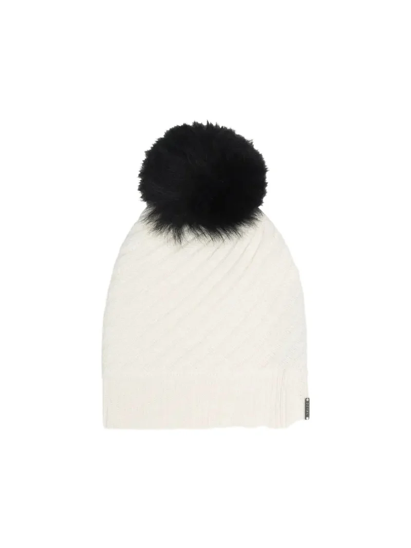 Select Cashmere Beanie with Lamb Shearling Pom Select Cashmere Beanie with Lamb Shearling Pom