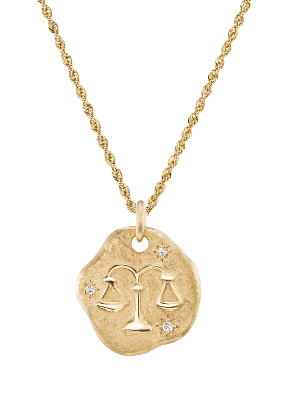 18K Yellow Gold Large Diamond Zodiac Pendant Necklace 18K Yellow Gold Large Diamond Zodiac Pendant Necklace