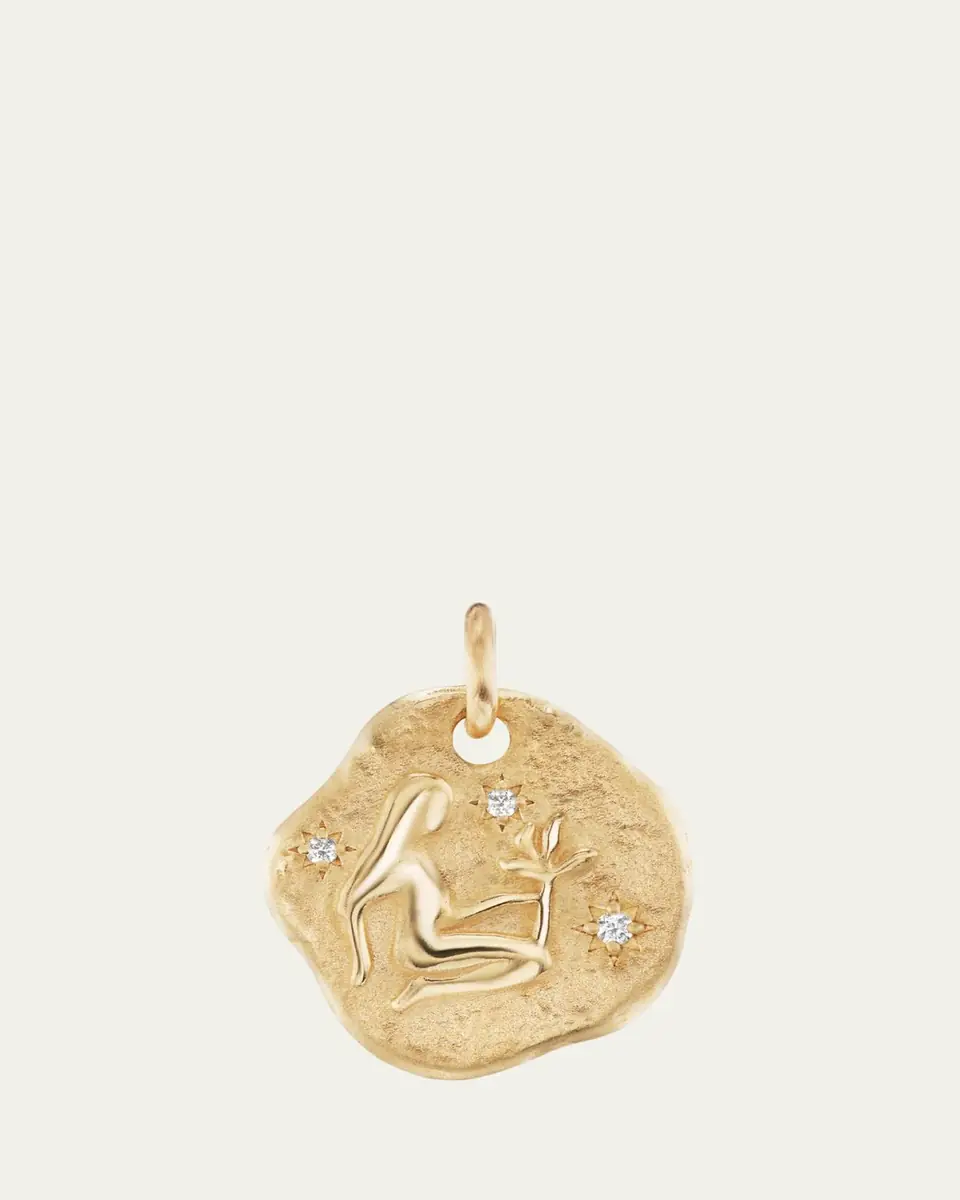 Aaryah 18K Yellow Gold Mini Diamond Zodiac Pendant Necklace | Thumbnail 2 Aaryah 18K Yellow Gold Mini Diamond Zodiac Pendant Necklace | Thumbnail 2