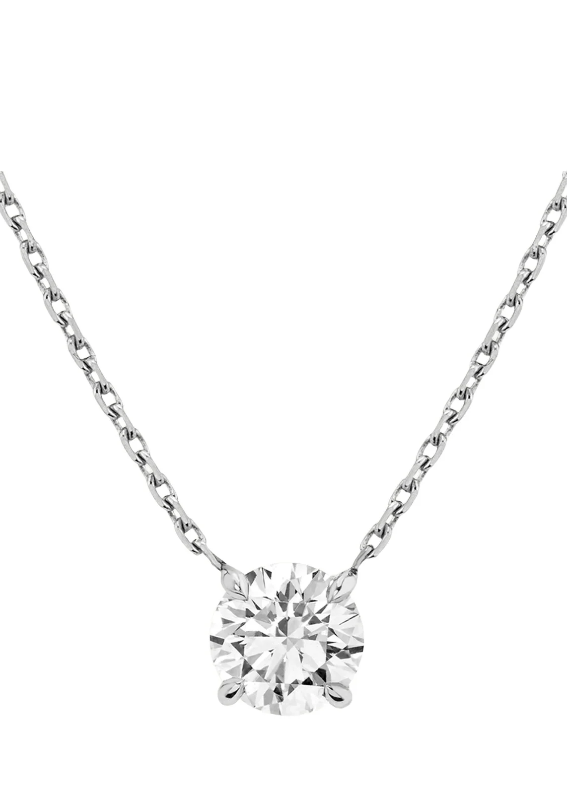 Brilliant-Cut Round Solitaire Lab Grown Diamond Necklace, 1.0tcw